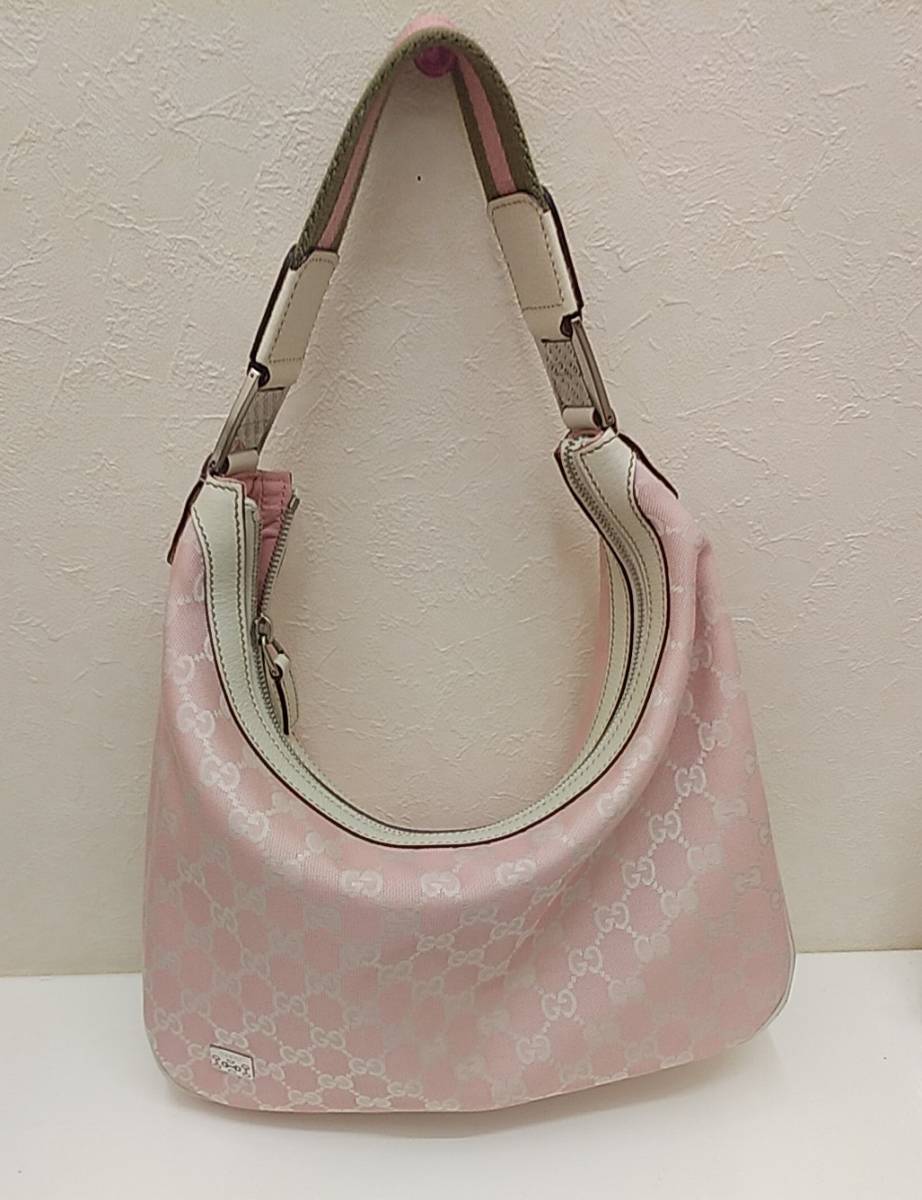 GUCCI グッチ145757 002058 GGキャンバス×レザー 肩掛けワンショルダー