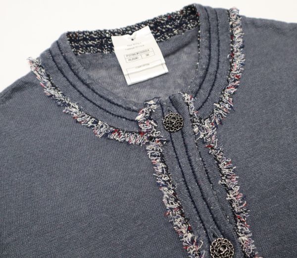 良品 ☆レア☆ CHANEL シャネル P37863 ツイード トリム リネン シルク
