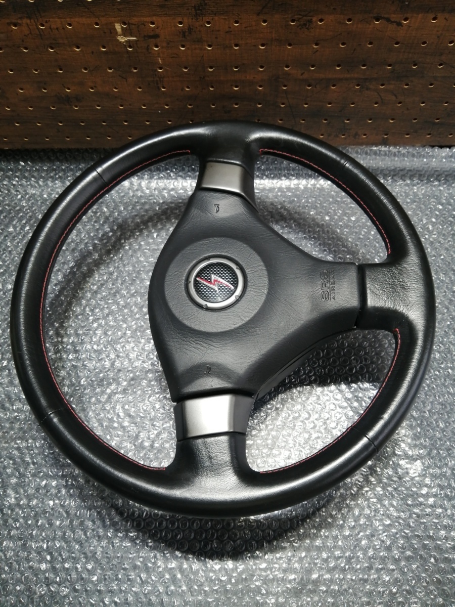NISSAN 日産シルビア S15 ステアリング 純正 4 本革 美品 内装品