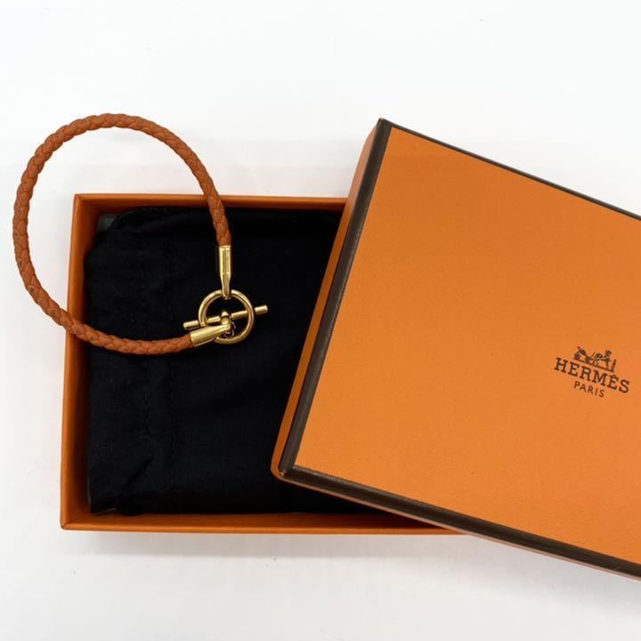 大特価!!】HERMES エルメス グレナン ブレスレット T3 オレンジ