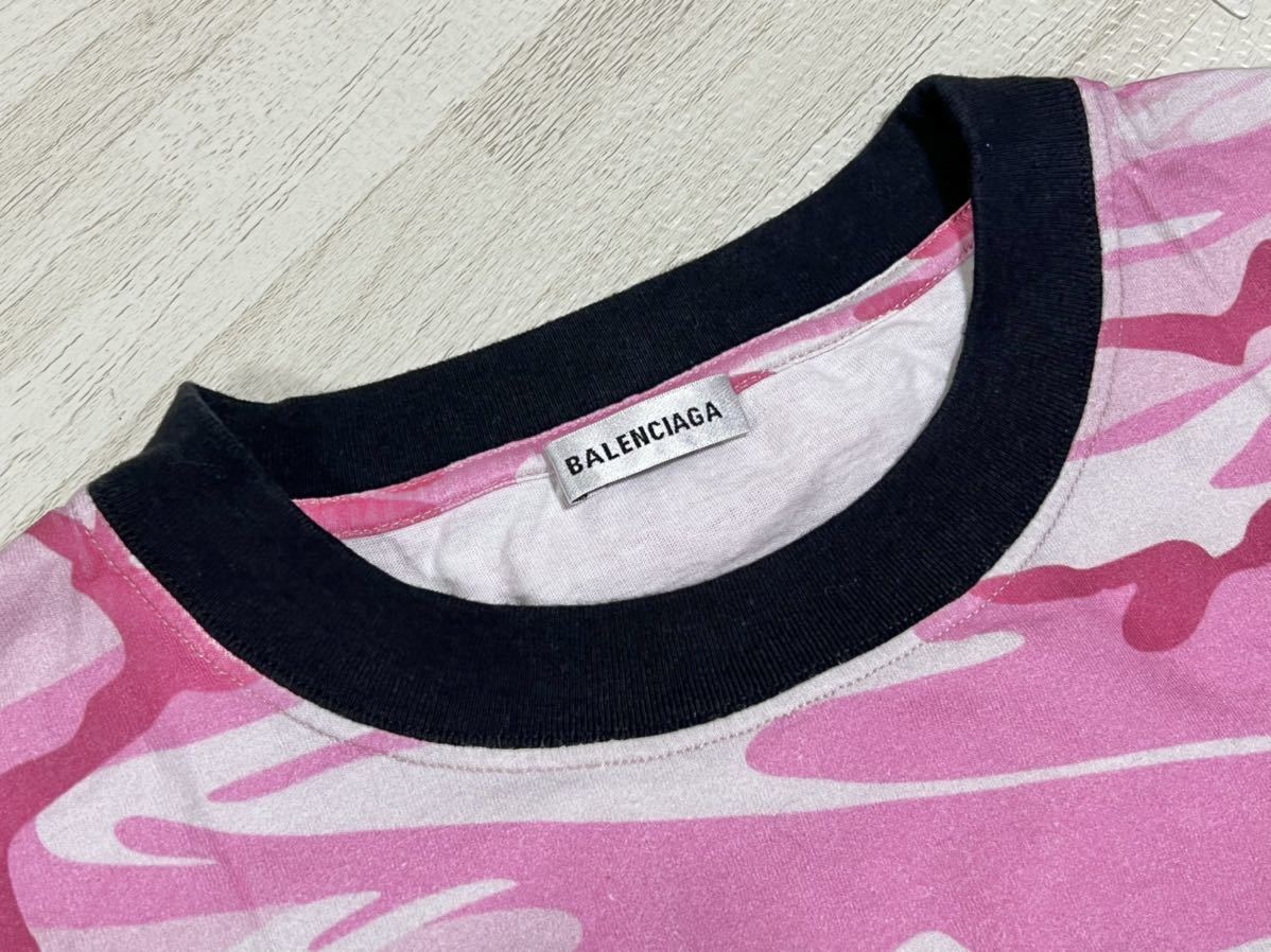 PayPayフリマ|BALENCIAGA バレンシアガ バックロゴプリント迷彩 特価 ベアー カモフラ Tシャツ バレンシアガ balenciaga Tシャツ/カットソー(半袖/袖なし)