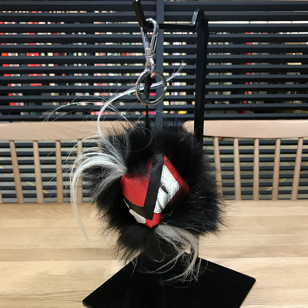 [ super-beauty goods ] Fendi Monstar bag bagz bag charm 7AR437 fur black red 08711