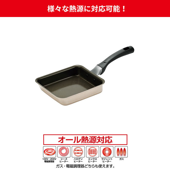 玉子焼き フライパン ih こびりつきにくい 15×18cm 玉子焼き器 なべ 鍋 卵焼き アルミ 軽量 ガス火/IH対応 人気 新生活 M5-MGKYM00102_画像4