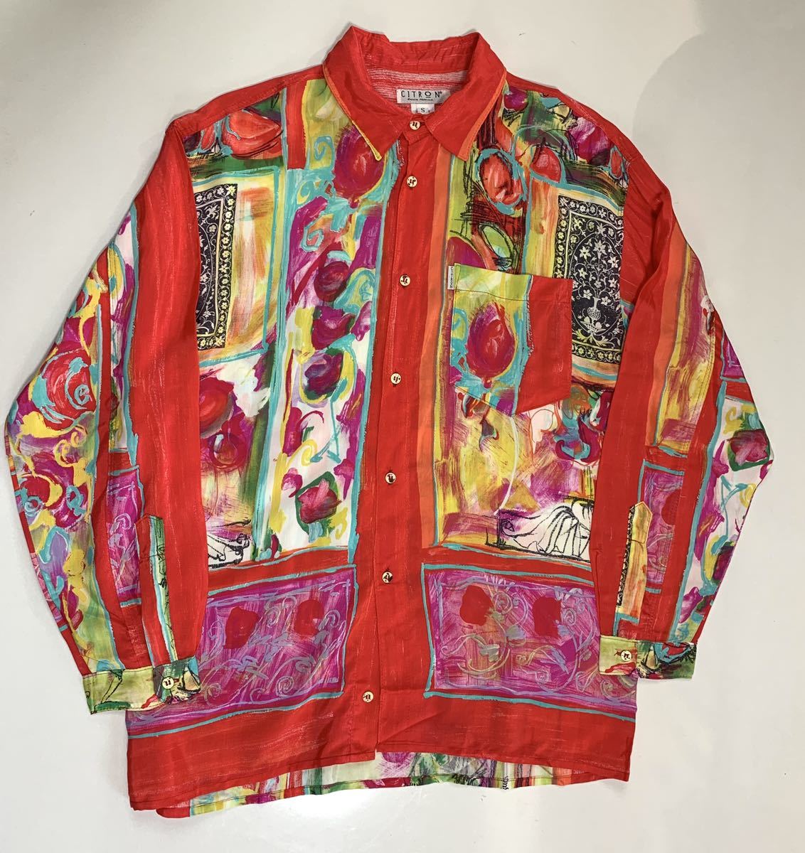 古着 ビンテージ 80s レーヨン アロハ ワンピース クレイジー 花柄 美