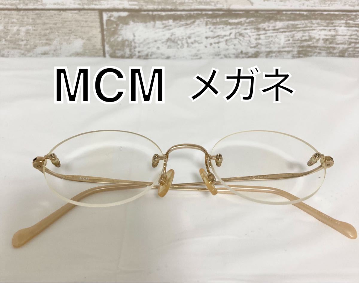 PayPayフリマ｜【美品】MCM エムシーエム 度入り メガネ 眼鏡 アイウェア ゴールド