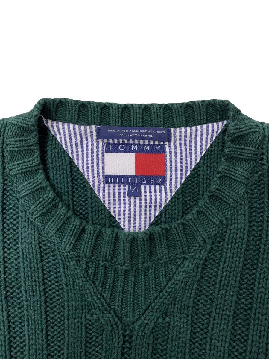 古着 中古 TOMMY HILFIGER (トミーヒルフィガー) 90s ケーブル ニット
