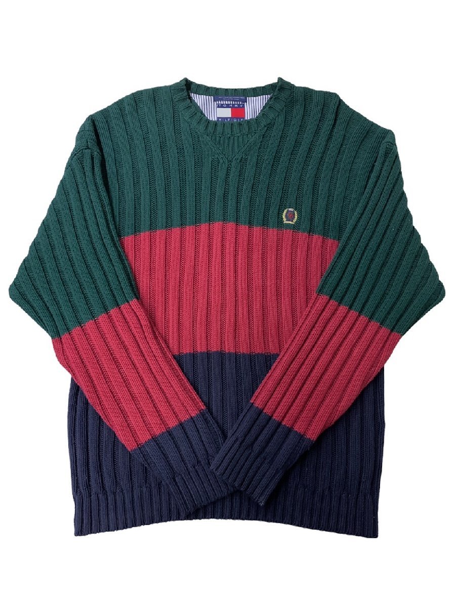 古着 中古 TOMMY HILFIGER (トミーヒルフィガー) 90s ケーブル ニット