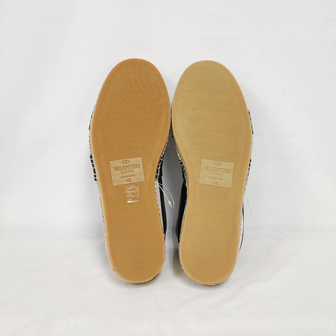 ○☆新品 未使用 Valentino 定番サイドロゴ ボーダーエスパドリーユ