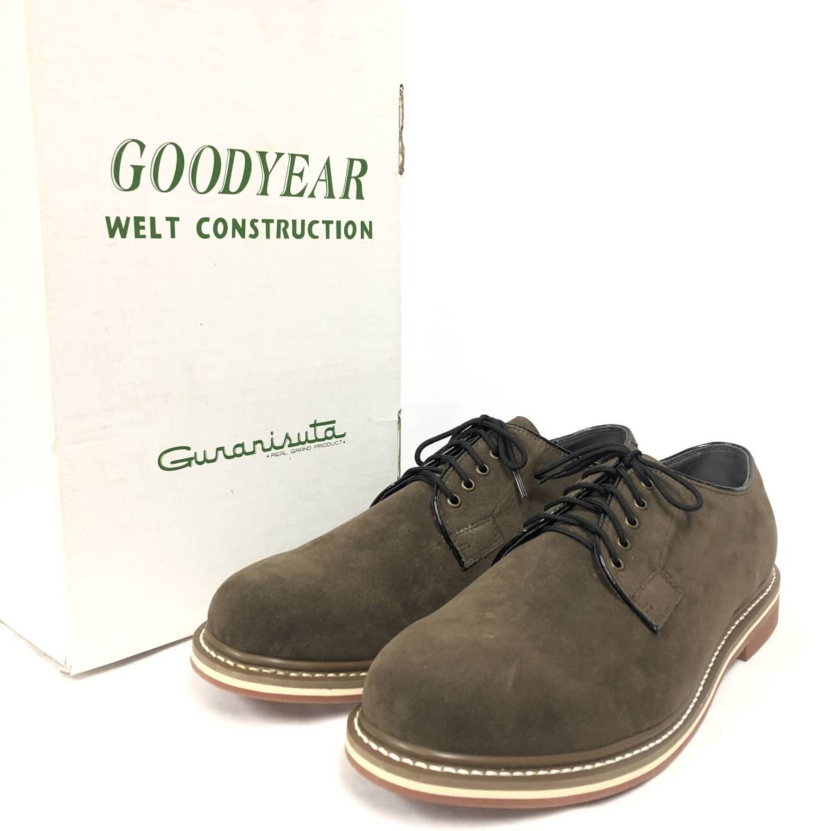 0* new goods unused Goodyear Guranisutaglani start Police man shoes men's 10 Goodyear welt made law suede khaki 