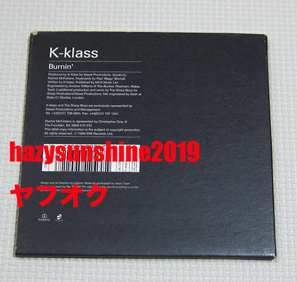 K-KLASS CD SINGLE BURNIN' CLUB MIX SHARP BOYS REMIX_画像2