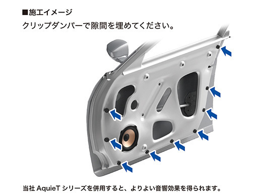 【日本安心】オーディオテクニカ デッドニング クリップダンパー ドアの内張りの隙間をなくし音漏れやビビりを抑制 AT-AQ446P30 （9個×30シート入） デッドニング用品