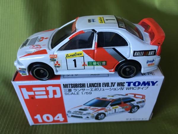 トミカ 青TOMY■■104 三菱ランサーエボリューションⅣ WRCタイプ