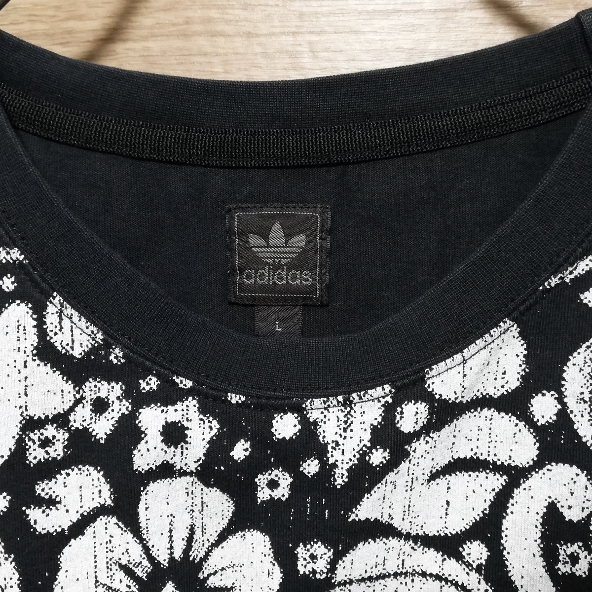 adidas originals Adidas Originals FLOWER цветок botanikaru цветочный принт общий рисунок большой to зеркальный . il Logo принт футболка L черный 