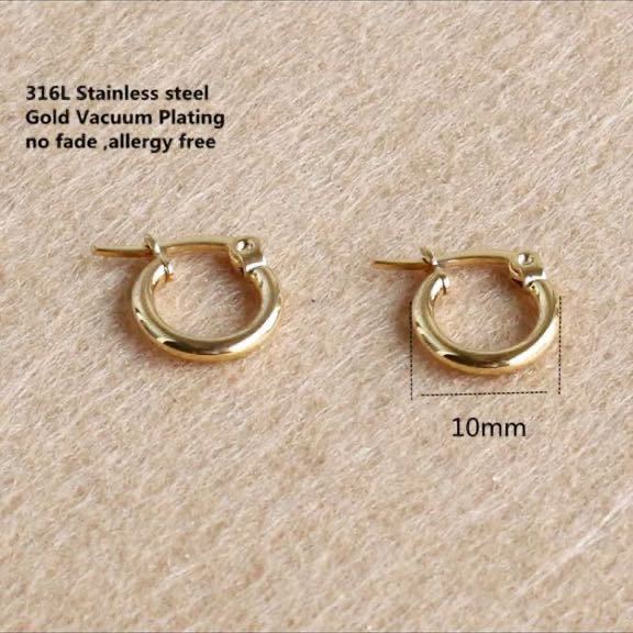 新品 316l 10mm 18k アレルギー対応 ゴールド サージカルステンレス