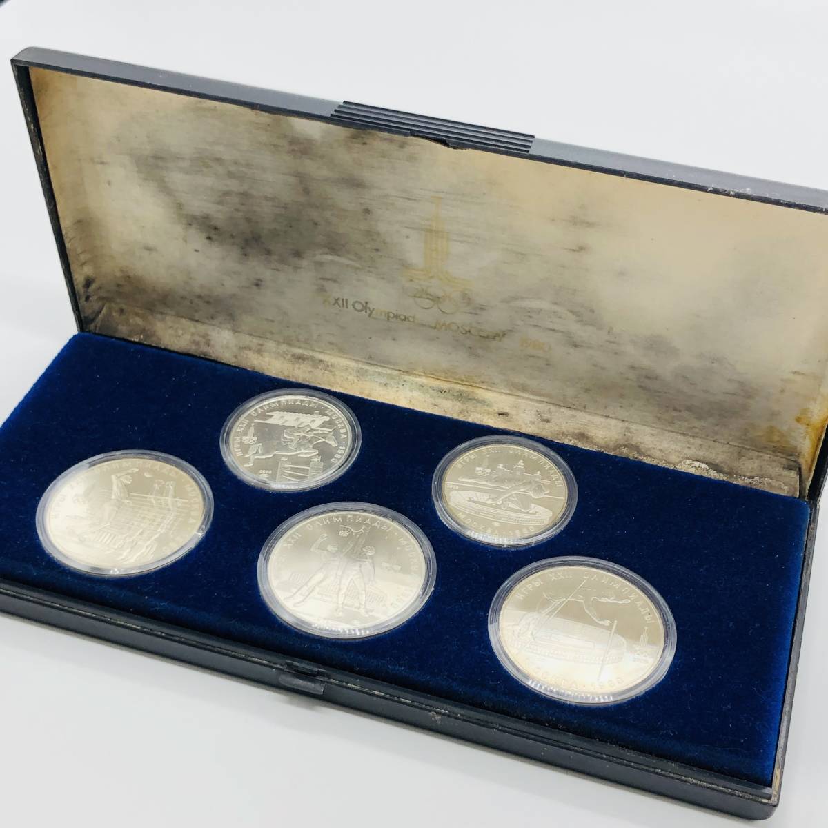 1円出品 モスクワオリンピック 銀貨 5枚セット 1980年 記念メダル 銀貨