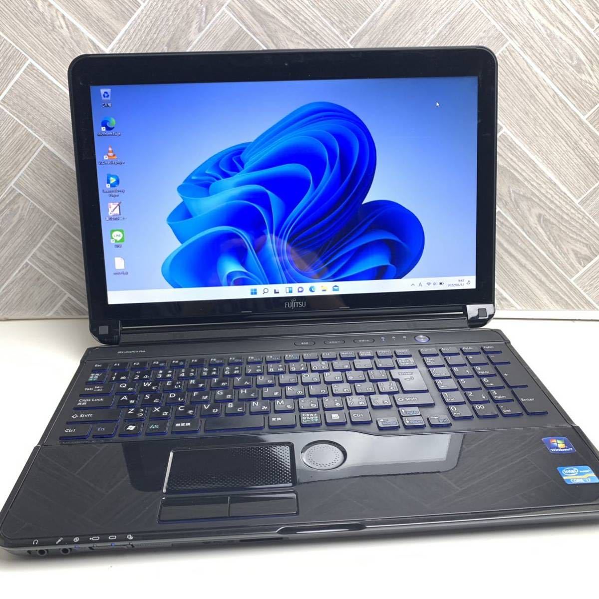 最新Windows11♪Core i7-2670QM 新品SSD512GB メモリ8GB 富士通 AH77/E