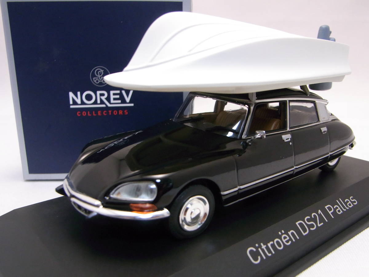 ★貴重!★CITROEN DS21 Pallas 1972 Black with boat on roof 1/43【シトロエン ボート運搬】★極美品!★NOREV/ノレブ製 157072_画像1