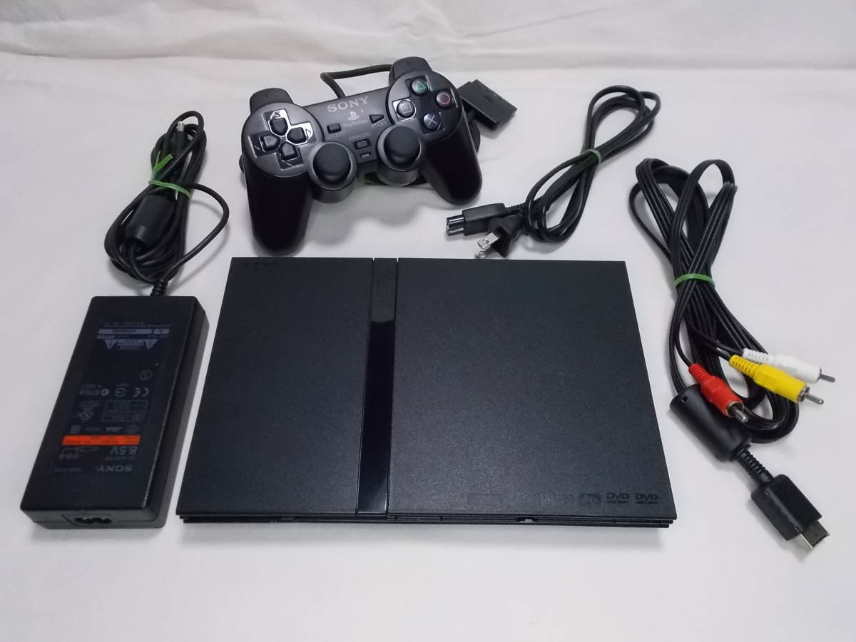 PS2 薄型 黒 一式／レンズ新品【リング傷対策 分解メンテ 90日保証