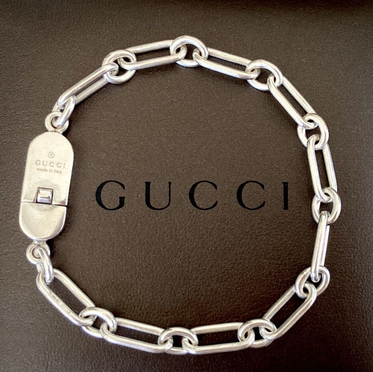 希少】GUCCI メンズ ブレスレット 10連 チェーン シルバー OLD-