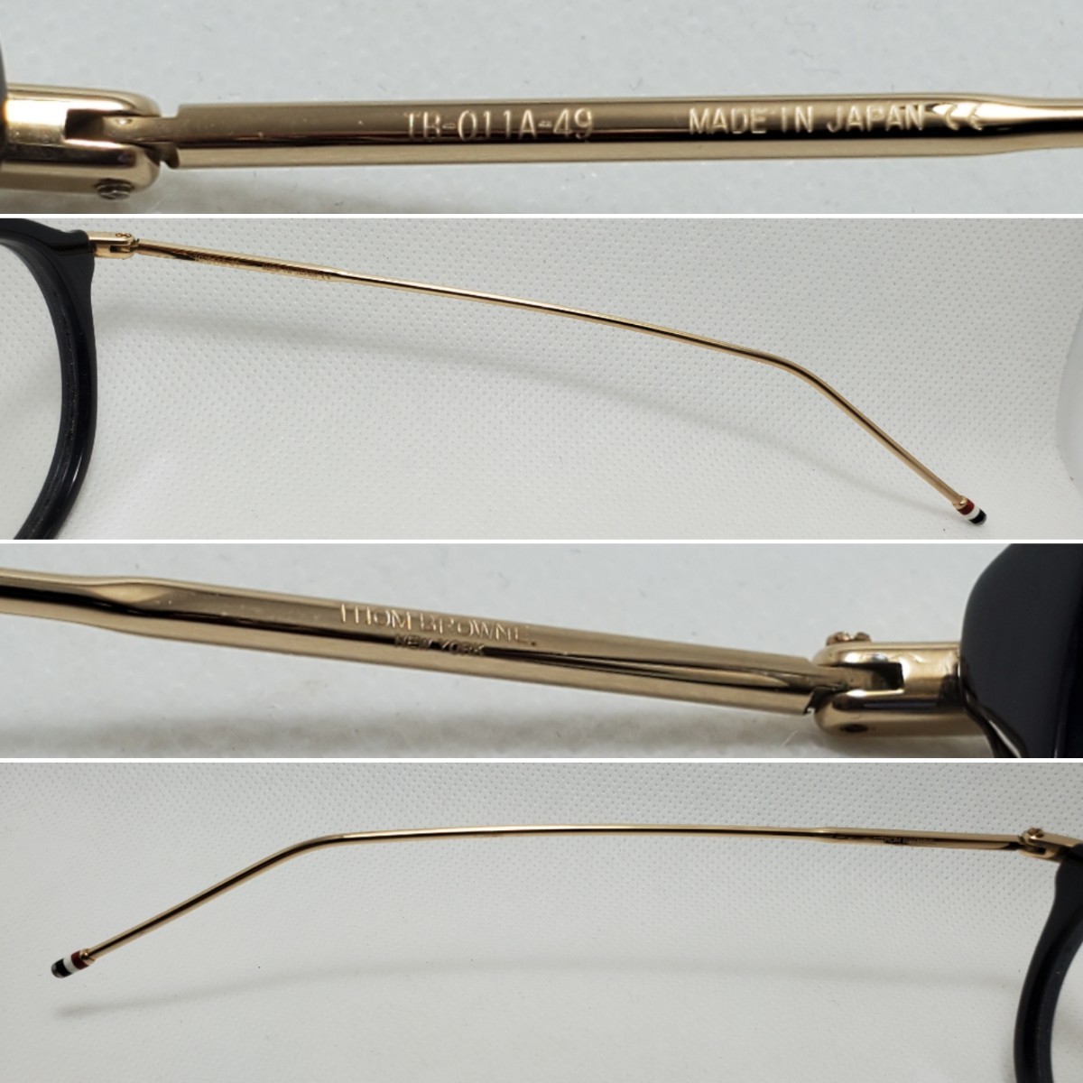 THOM BROWNE トムブラウン メガネ TB-011 A BLK GLD 49sizeトム THOM BROWNE トムブラウン メガネ TB-011 A BLK GLD 49sizeトム