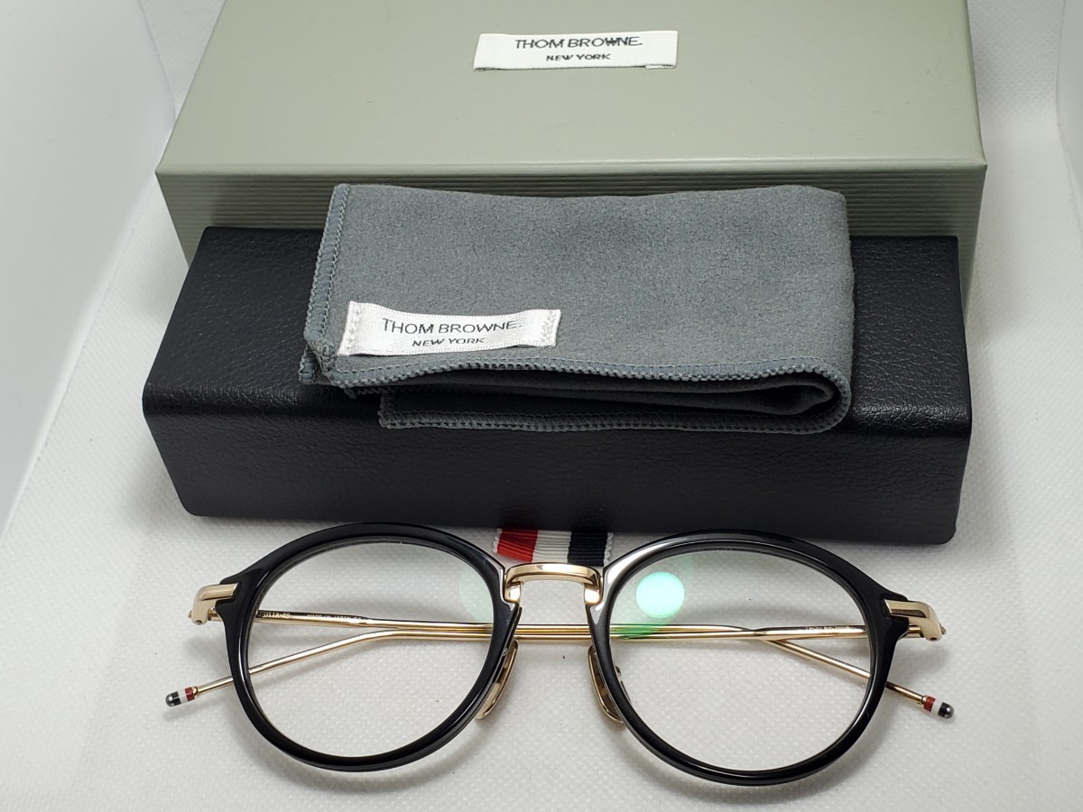 THOM BROWNE トムブラウン メガネ TB-011 A BLK GLD 49sizeトム THOM BROWNE トムブラウン メガネ TB-011 A BLK GLD 49sizeトム