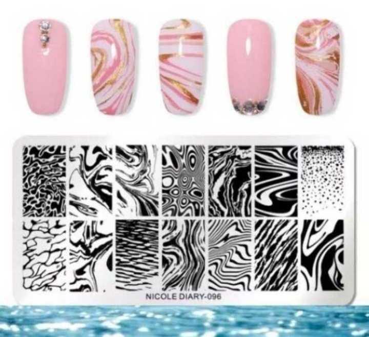  nails stamp plate marble 