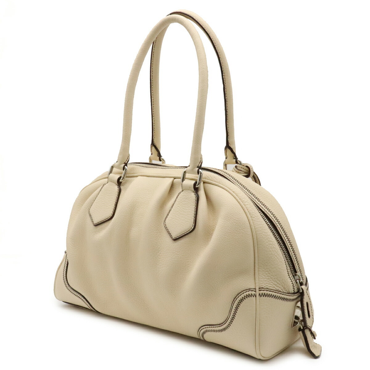 PRADA プラダ ショルダーバッグ ドーム型 ハンドバッグ レザー