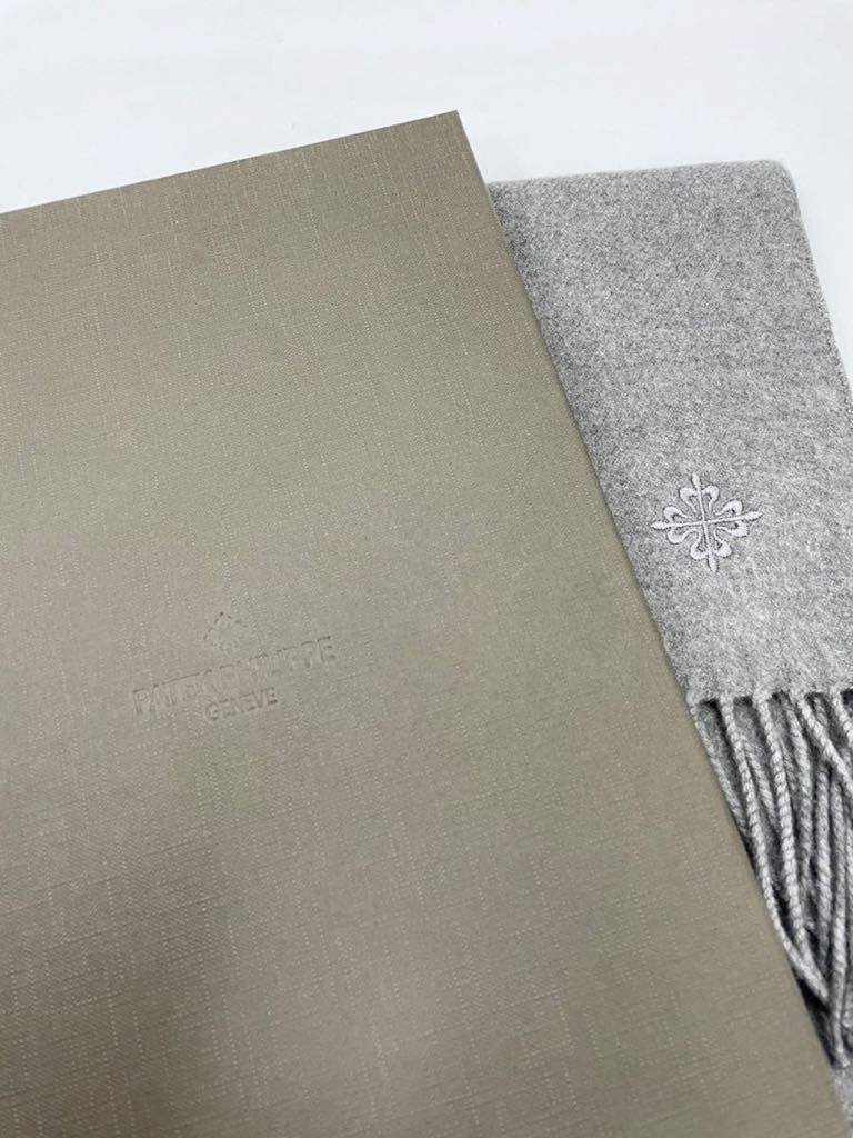 パテックフィリップ カシミヤ49% シルク51% グレー マフラー 未使用品