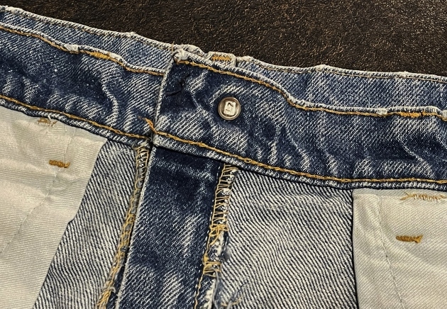 76 year USA made TALON42 Zip 70s Vintage Levi\'s646 Denim shorts W33L4 cut off American made America made jeans 70 period Levi's Levis(684 517 66