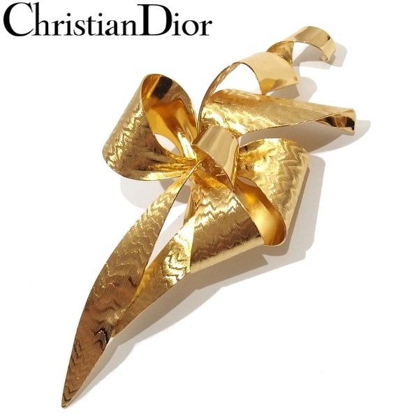 1円 クリスチャン ディオール リボン ブローチ ゴールド Christian Dior(クリスチャン・ディオール)｜売買されたオークション