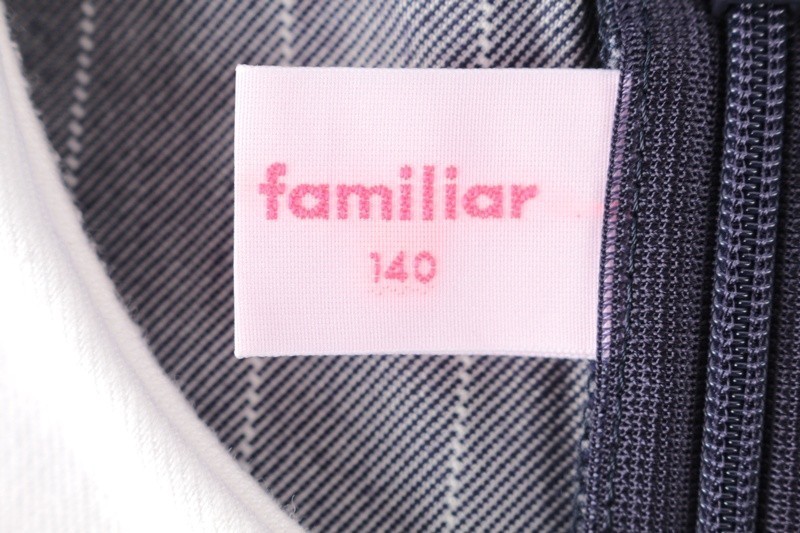 ファミリア 半袖ワンピース ストライプ ダンガリー 女の子用 140サイズ 紺白 キッズ 子供服 familiar_画像5