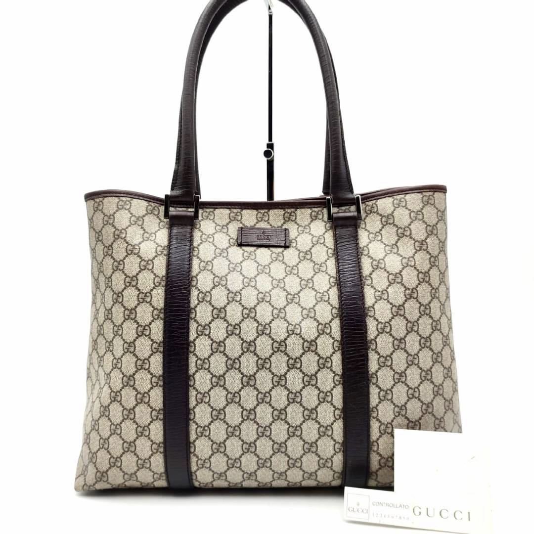 1円【極美品】 GUCCI グッチ GGスプリーム 大容量 トートバッグ