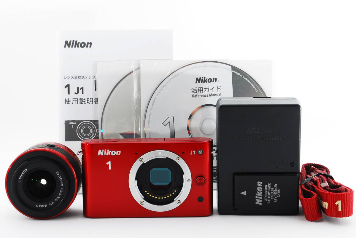 最も完璧な 1 Nikon J1 #981834 レッドカラー レンズセット ニコン