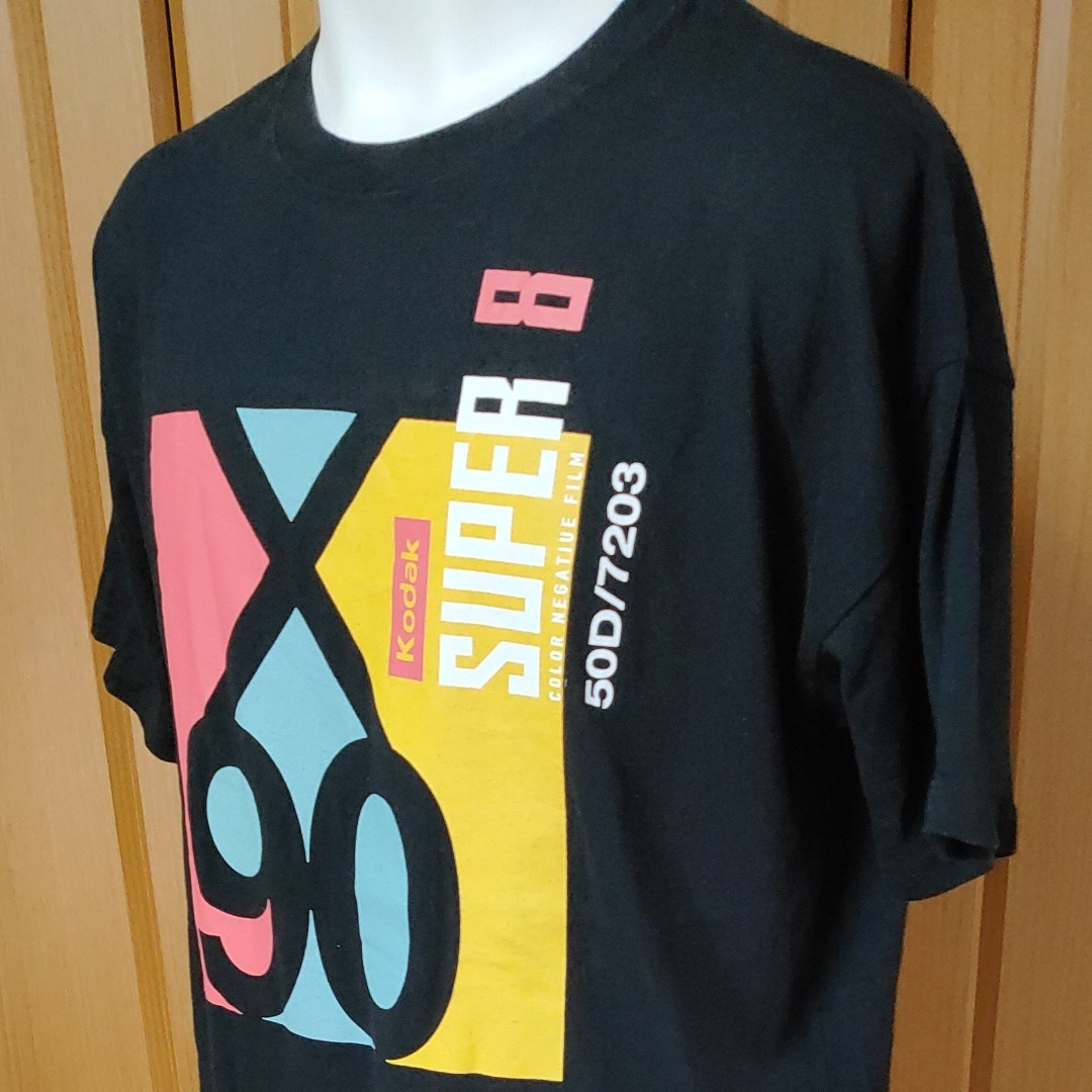 PAGEBOY×Kodak半袖TシャツL 黒 名作 SUPER 8 50D/7203 コダック ページボーイ アダストリア 8mm