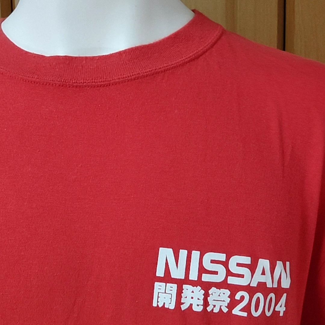 日産「STAFF」限定非売品TシャツL 赤 NISSAN 開発祭 2004 スタッフ用 激レア 日産自動車 詳細不明