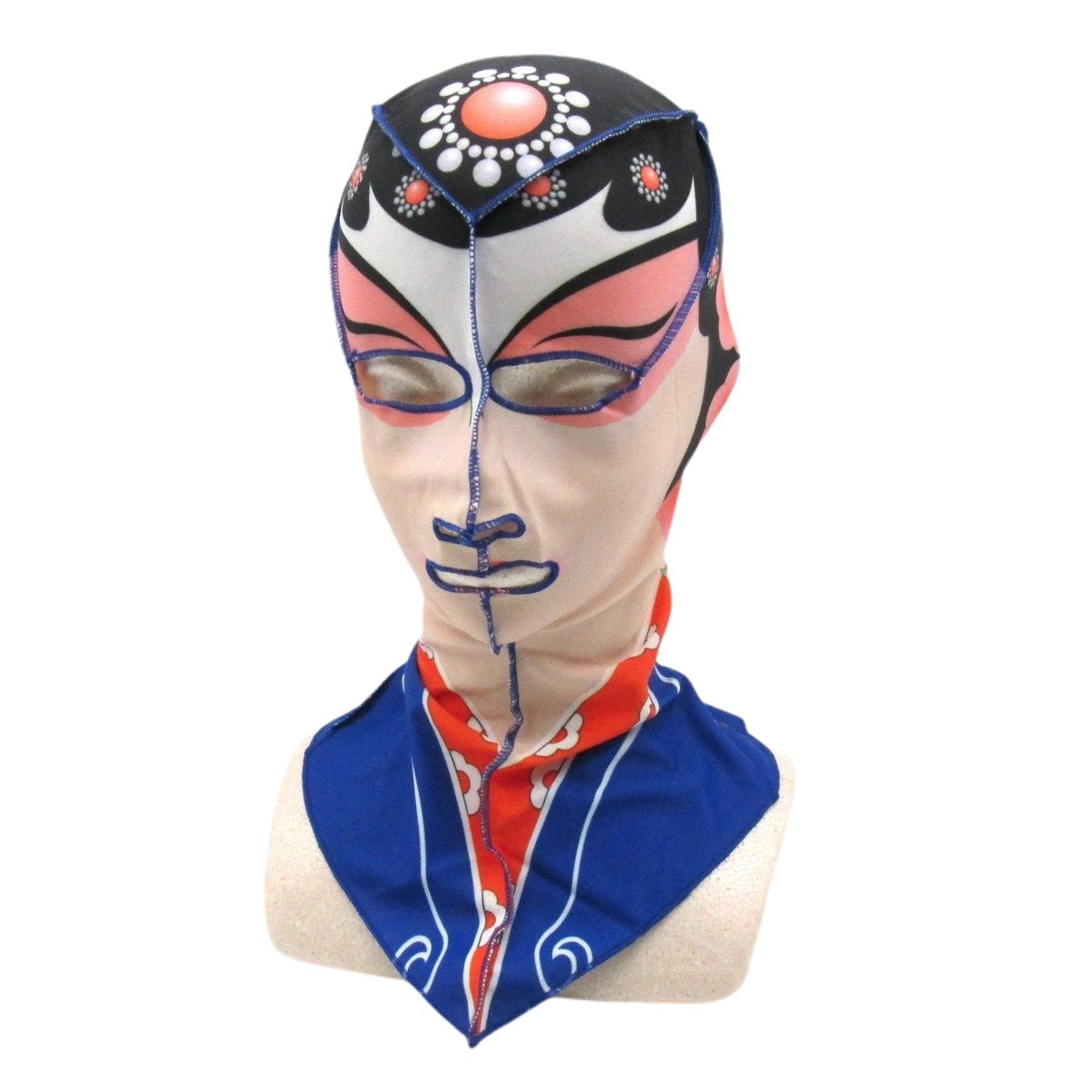 Солнцезащитная маска Face Skini, для лица, традиционный китайский узор, стиль пекинской оперы, унисекс (синий)