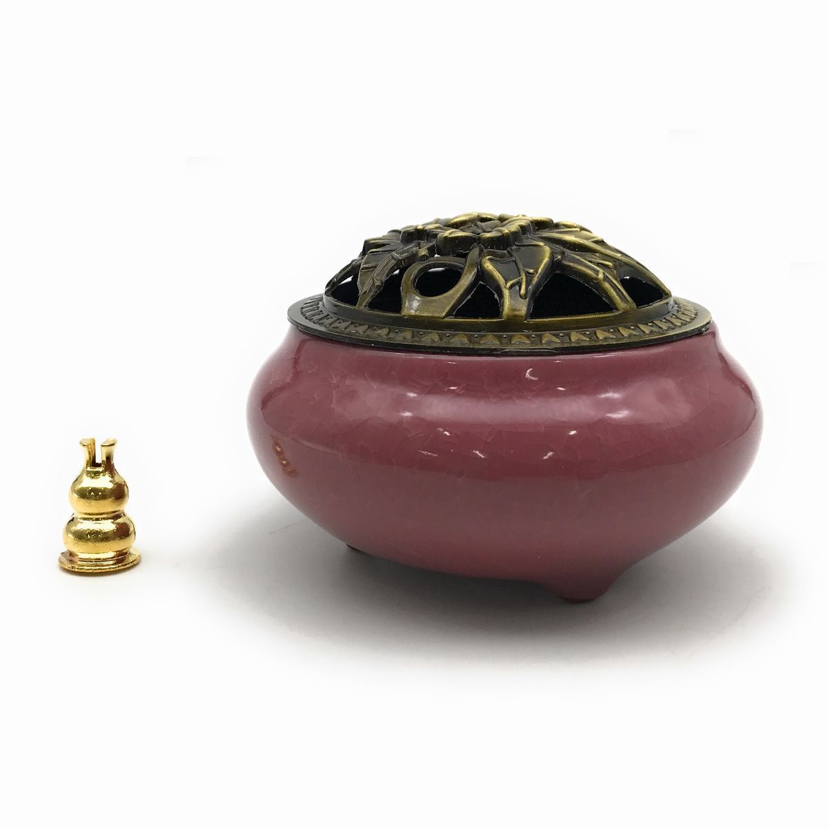  censer antique modern manner crack pattern ceramics made cover fragrance establish attaching ( purple )