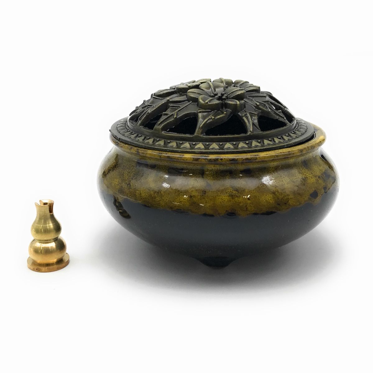  censer antique modern manner Schic . color tone ceramics made cover fragrance establish attaching ( yellow )