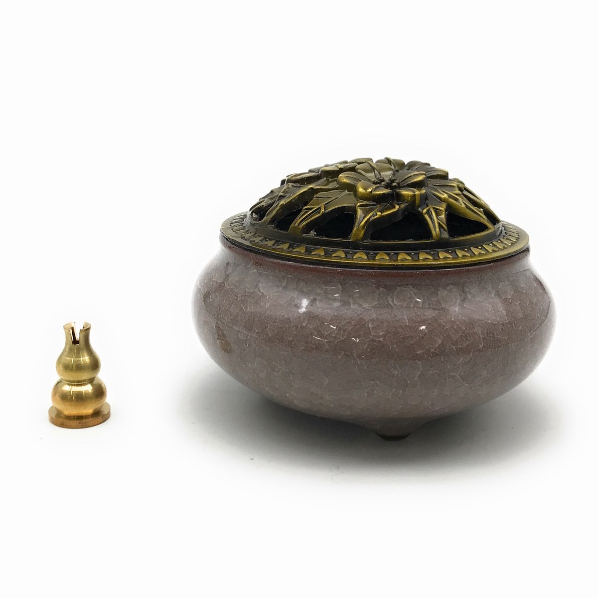  censer antique modern manner crack pattern ceramics made cover fragrance establish attaching ( gray )