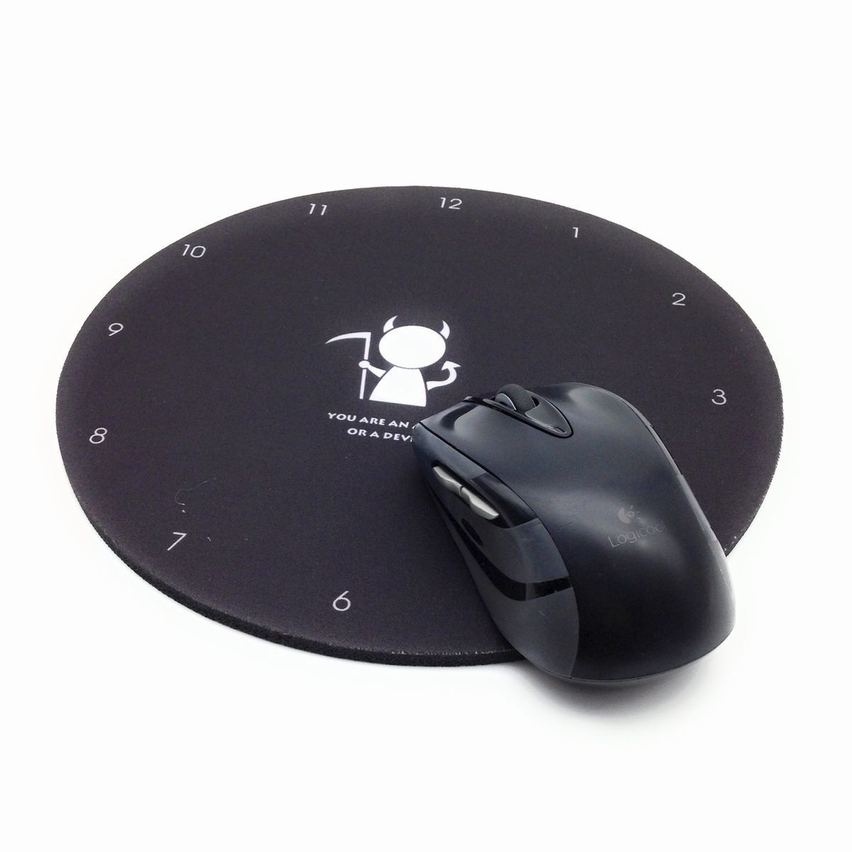  mouse pad round Monotone clock. face manner thickness equipped ( demon )