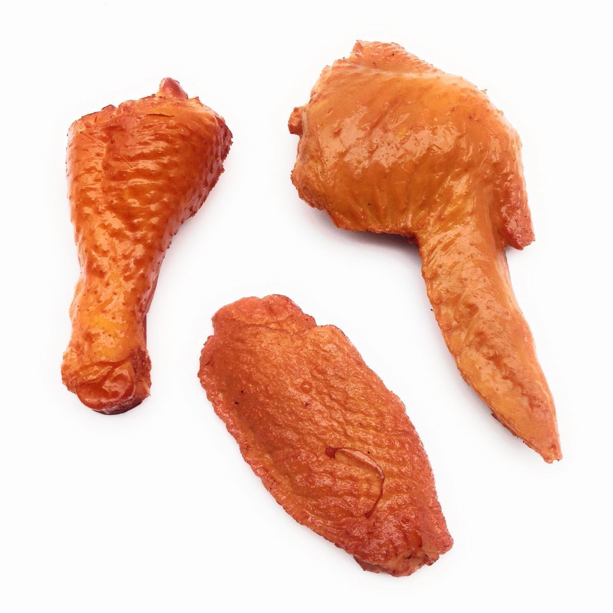 食品サンプル 鶏肉の照り焼き 3個セット (手羽中, 手羽元, 手羽先)_画像1