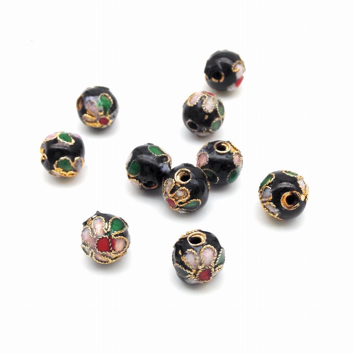  beads the 7 treasures roasting beads sphere diameter 8mm 10 piece set ( black )