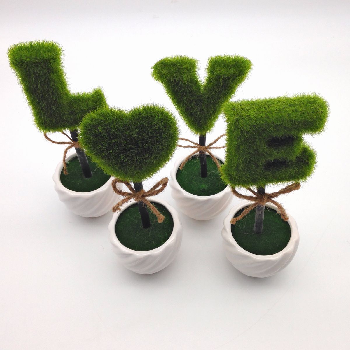  искусственная зелень LOVE Mini декоративное растение белый контейнер 4 шт. комплект 