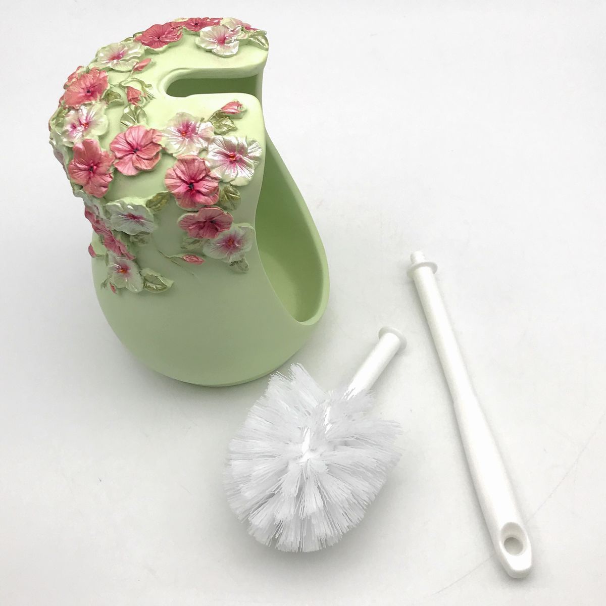  toilet brush solid .. pink color. flower elegant stand attaching (C type )