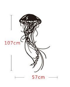 ウォールステッカー クラゲ スケッチ風 海洋生物 (ホワイト)_画像2