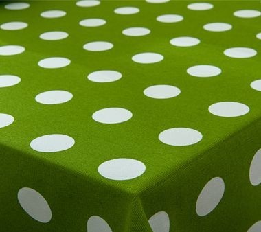テーブルクロス 大きなドット柄 ポップ系 ホワイト×グリーン (長方形B 140×220cm)_画像3