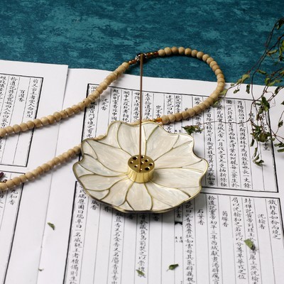  fragrance establish white lotus. leaf motif. saucer stick for . difference . elegant ( jpy tube type )