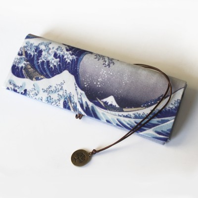 ロールペンケース 海と富士山 浮世絵 葛飾北斎 布製の画像1