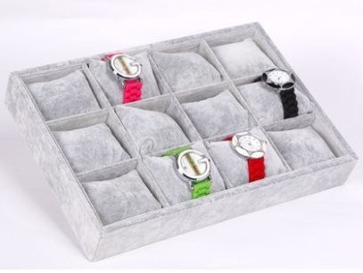  arm clock case bracele case luxury 12 piece storage ( light gray )