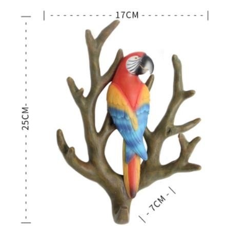  ornament objet d'art hook attaching Nankoku manner branch .... parrot ( Brown × red )